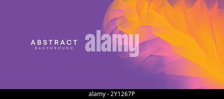 Ondulazione astratta sfondo blu liquido, verde e sfumatura rosa, intestazione sfondo sfumato fluido Abstract Smooth Wave viola, arancione e sfondo sfumato giallo Illustrazione Vettoriale