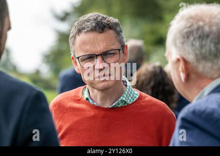 Patrick o'Donovan TD, fine Gael Ministro dell'istruzione superiore, della ricerca, dell'innovazione e della scienza dell'Irlanda. Foto Stock