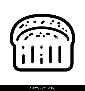 icona del pane o simbolo della linea moderna. Grafica a linee vettoriali e design a icone con un contorno audace. Bianco e nero simbolo minimalista Pixel Perfect bianco isolato Illustrazione Vettoriale