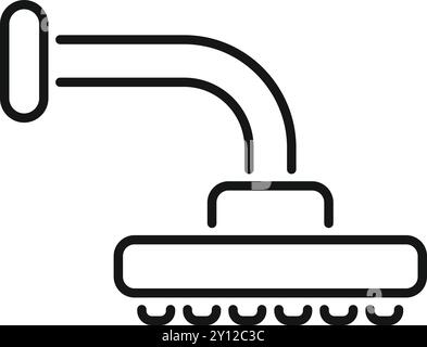 Semplice icona a forma di linea di soffione per doccia, perfetta per siti Web e applicazioni relative all'igiene e alle attrezzature per il bagno Illustrazione Vettoriale