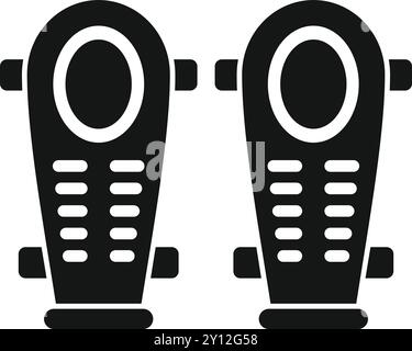 Semplice icona vettoriale di un paio di parastinchi da calcio che proteggono le gambe del giocatore Illustrazione Vettoriale