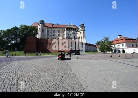 Mura esterne del Castello di Wawel a Cracovia. Foto Stock