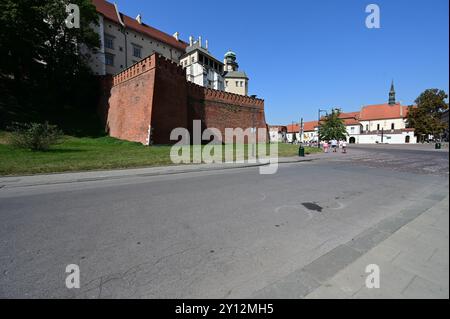 Mura esterne del Castello di Wawel a Cracovia. Foto Stock