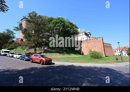 Mura esterne del Castello di Wawel a Cracovia. Foto Stock