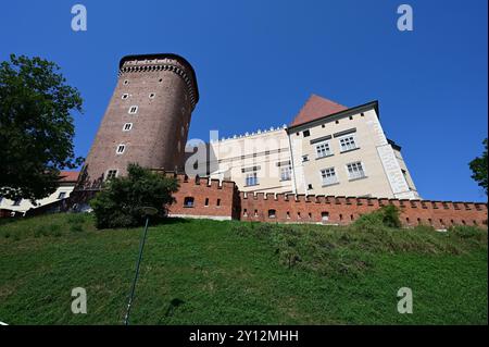 Mura esterne del Castello di Wawel a Cracovia. Foto Stock