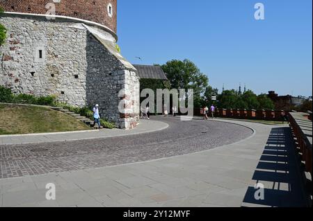 Mura esterne del Castello di Wawel a Cracovia. Foto Stock