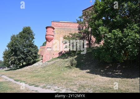 Mura esterne del Castello di Wawel a Cracovia. Foto Stock