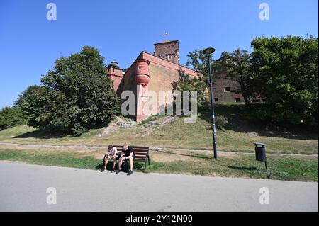 Mura esterne del Castello di Wawel a Cracovia. Foto Stock