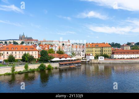 Città minore vista dal Ponte Carlo a Praga, Repubblica Ceca. Foto Stock
