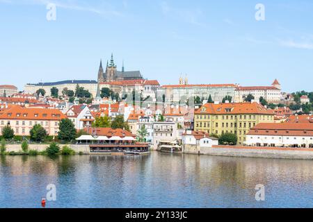 Città minore vista dal Ponte Carlo a Praga, Repubblica Ceca. Foto Stock
