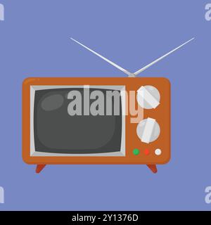 Icona Vector TV retrò. icona vettoriale della televisione vintage. illustrazione dell'icona del vecchio televisore vintage Illustrazione Vettoriale