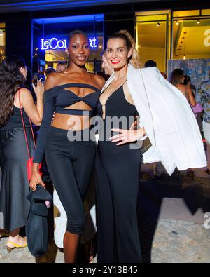 Grande apertura - le Consulat Toni Dreher-Adenuga und Rebecca Kunikowski beim grande apertura Bistrot Restaurant le Consulat AM 04.09.2024 a Berlino. *** Grande apertura le Consulat Toni Dreher Adenuga e Rebecca Kunikowski al Grand Opening Bistrot Restaurant le Consulat il 04 09 2024 a Berlino Copyright: XEventpressxKochanx Foto Stock