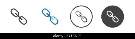 Icona del simbolo della catena simbolo semplice del vettore piatto delinea il logo del set della collezione Illustrazione Vettoriale