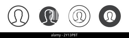 Icona della persona simbolo vettoriale semplice contorno del logo del set della collezione Illustrazione Vettoriale