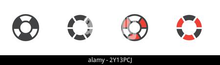 Icona dell'anello Lifebuoy simbolo vettoriale semplice contorno del logo della collezione Illustrazione Vettoriale