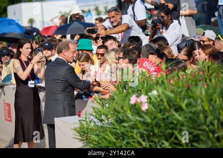 Venezia, Italia. 4 settembre 2024. 81° Mostra cinematografica di Venezia a Venezia, Italia, il 4 settembre 2024. Prima "Joker: Folie A Deux" Vincent Lindon, 81. Internationale Filmfestspiele Venedig 2024 - Premiere 'jouer Avec le Feu' (il figlio tranquillo) - 20240904 PD12502 credito: APA-PictureDesk/Alamy Live News Foto Stock
