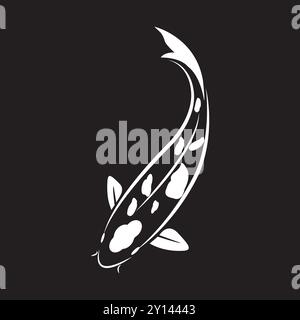 icona del pesce rosso koi illustrazione vettoriale disegno del simbolo Illustrazione Vettoriale