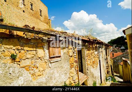 Castello e borgo medievale di Monteverde Irpino, Avellino, Campania. Italia Foto Stock