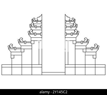 Bali Tirtagangga Lempuyang tempio fate cultura indonesiana patrimonio turistico luogo di destinazione antico monumento sacro edificio induista design Illustrazione Vettoriale