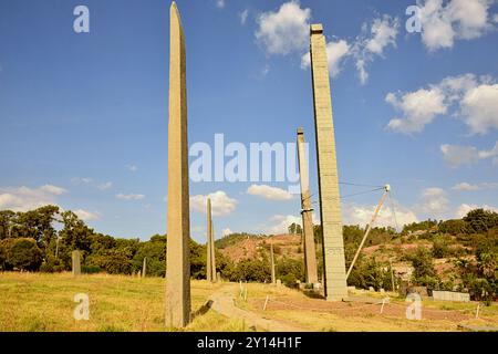 Etiopia, Axum, città situata nella regione del Tigro, le migliaia di stele di Axum hanno reso onore ai governanti e ai nobili della città deceduti Foto Stock