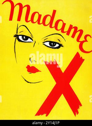 1929 Madame X, poster del film drammatico pre-Code; diretto da Lionel Barrymore e interpretato da Ruth Chatterton Foto Stock