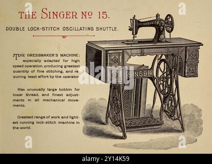 The Singer no. 15 macchina da cucire. Immagine vintage dal Catalog of Singer Sewing Machine Company. 1899 Foto Stock