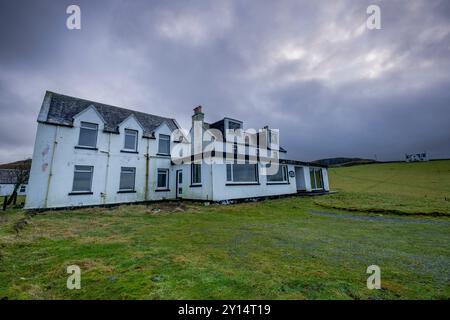 Vecchio hotel abbandonato, Duntulm, Skye, Highlands, Scozia, Regno Unito. Foto Stock