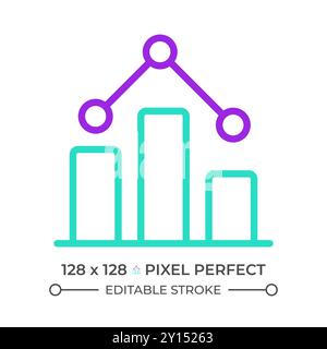 Icona della linea a due colori delle statistiche Illustrazione Vettoriale