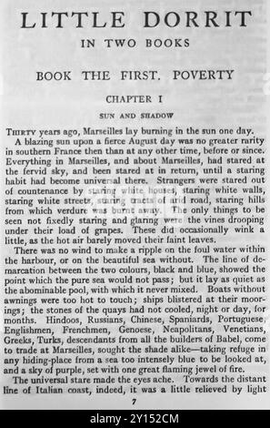 The Beginning of Little Dorrit - romanzo di Charles Dickens del 1857 Foto Stock