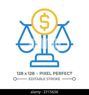 Icona della linea a due colori della legge bancaria Illustrazione Vettoriale