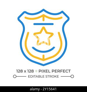 Icona a due linee colorate delle forze dell'ordine Illustrazione Vettoriale