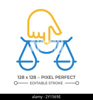 Icona della linea a due colori giustizia Illustrazione Vettoriale
