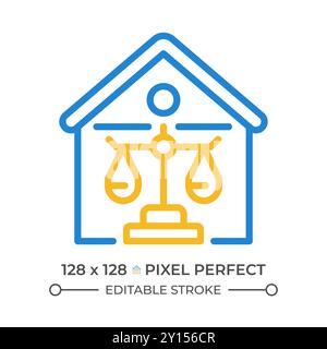 Icona della linea di colore della legge di proprietà due Illustrazione Vettoriale