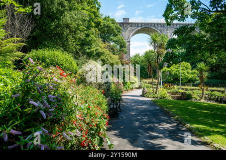 I pluripremiati Trenance Gardens di Newquay, in Cornovaglia, nel Regno Unito. Foto Stock