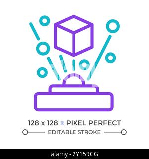 Icona a due linee colorate dell'ologramma Illustrazione Vettoriale