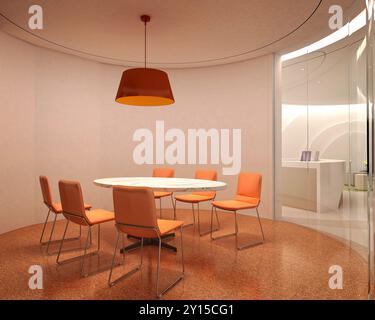 3D render ufficio moderno interno Foto Stock