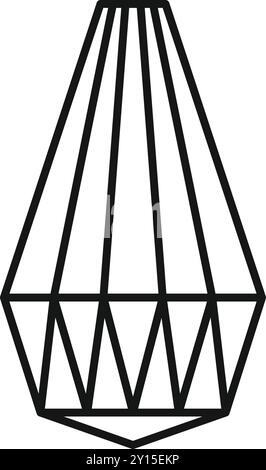 Lampada a sospensione dal design geometrico minimalista appesa al soffitto, che fornisce luce Illustrazione Vettoriale