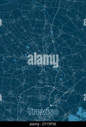 Treviso Italia cartina di manifesti artistici Illustrazione Vettoriale