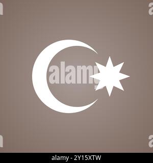 Mezzaluna e stella - simbolo dalla bandiera dell'Azerbaigian Illustrazione Vettoriale