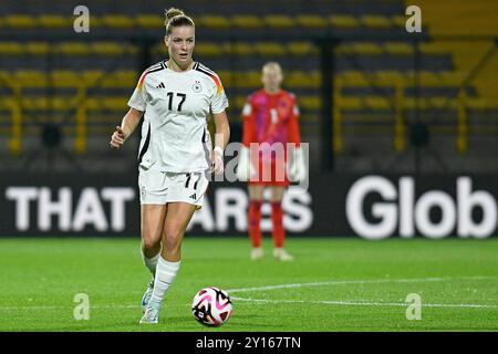 Bogotà, Colombia. 4 settembre 2024. La Germania ALARA Sehitler durante la partita del gruppo D della Coppa del mondo femminile di Colombia 2024 tra Germania e Nigeria, allo stadio Metropolitano de Techo, a Bogotà il 4 settembre 2024. Foto: Julian Medina/DiaEsportivo/Alamy Live News crediti: DiaEsportivo/Alamy Live News Foto Stock