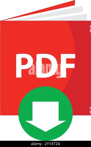 Scaricare il formato del documento PDF, illustrazione del concetto, vettore di disegno piatto. semplice elemento grafico moderno per interfaccia utente, infografica e icona della pagina di destinazione Illustrazione Vettoriale