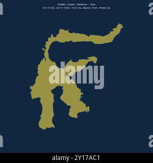 Forma dell'isola di Celebes nel Mare di Giava, appartenente all'Indonesia Foto Stock