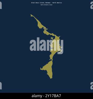 Forma della grande isola di Abaco nell'Oceano Atlantico settentrionale, appartenente alle Bahamas Foto Stock