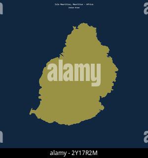 Forma dell’isola Mauritius nell’Oceano Indiano, appartenente a Mauritius Foto Stock