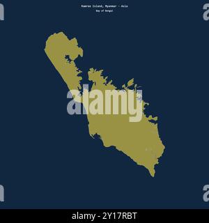 Forma dell'isola Ramree nella Baia del Bengala, appartenente al Myanmar Foto Stock