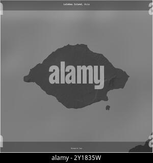 L'isola di Lolobau, nel Mare di Bismarck, appartenente alla Papua nuova Guinea, si è ritagliata in piazza su una mappa a due livelli Foto Stock