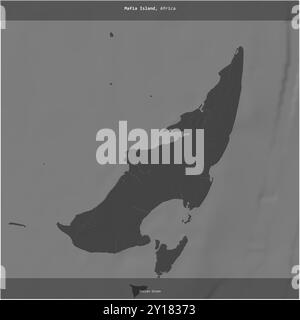 Isola mafia nell'Oceano Indiano, appartenente alla Tanzania, ritagliata in piazza su una mappa a due livelli Foto Stock