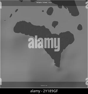 Selapiu, nel Mare di Bismarck, appartenente alla Papua nuova Guinea, si è ritagliata su una mappa a due livelli Foto Stock