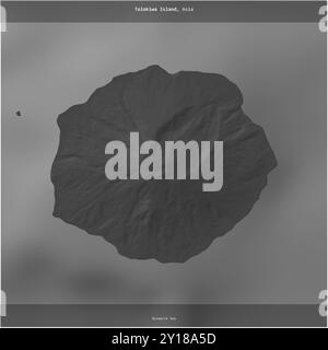 L'isola di Tolokiwa, nel Mare di Bismarck, appartenente alla Papua nuova Guinea, è stata ritagliata su una mappa a due livelli Foto Stock