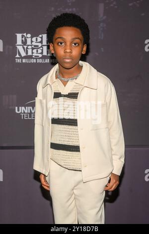Anthony B. Jenkins partecipa alla prima mondiale di Peacock 'Fight Night: The Million Dollar Heist' al Jazz at Lincoln Center il 4 settembre 2024 a New York. Foto: Jeremy Smith/imageSPACE Foto Stock